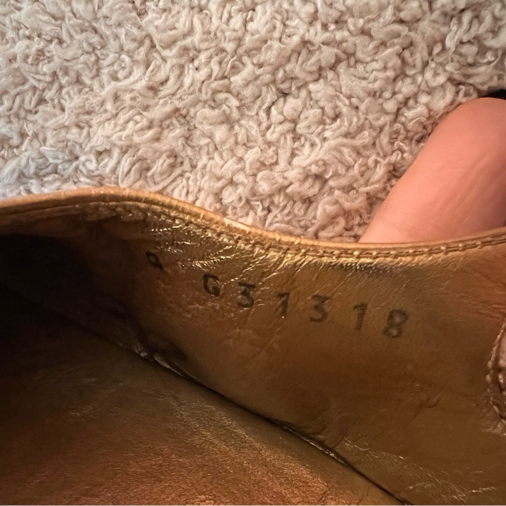 CHANEL slingback gold leather sandals CC interlocking logo cap toe black 6.5 7 - Picture 11 of 14